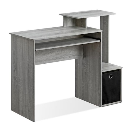 Furinno Furinno 12095GYW Econ Multipurpose Home Office Computer Writing Desk with Bin; French Oak Grey 12095GYW